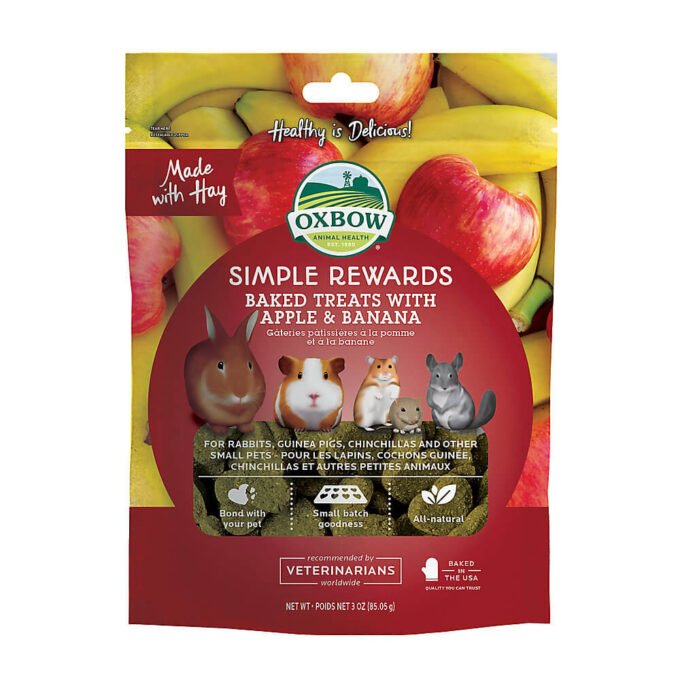 Oxbow Simple Rewards Baked Small Pet Treats - Apple & Banana