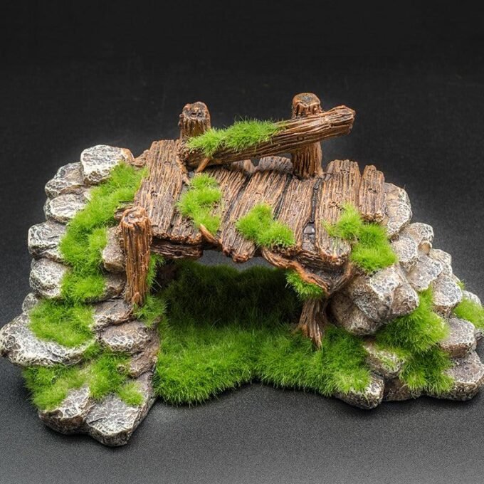 Landscape Stone Flocking Resin Aquarium Decoration - Image 5