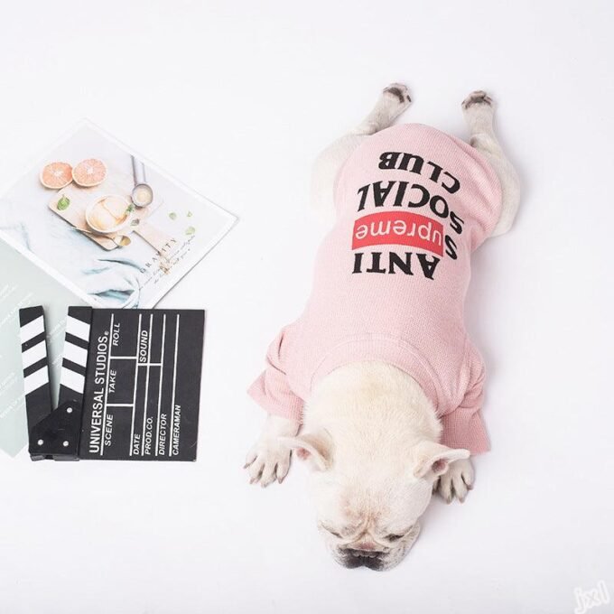 Pet Couture: Pink And Gray Two-Legged Casual Pet T-Shirt