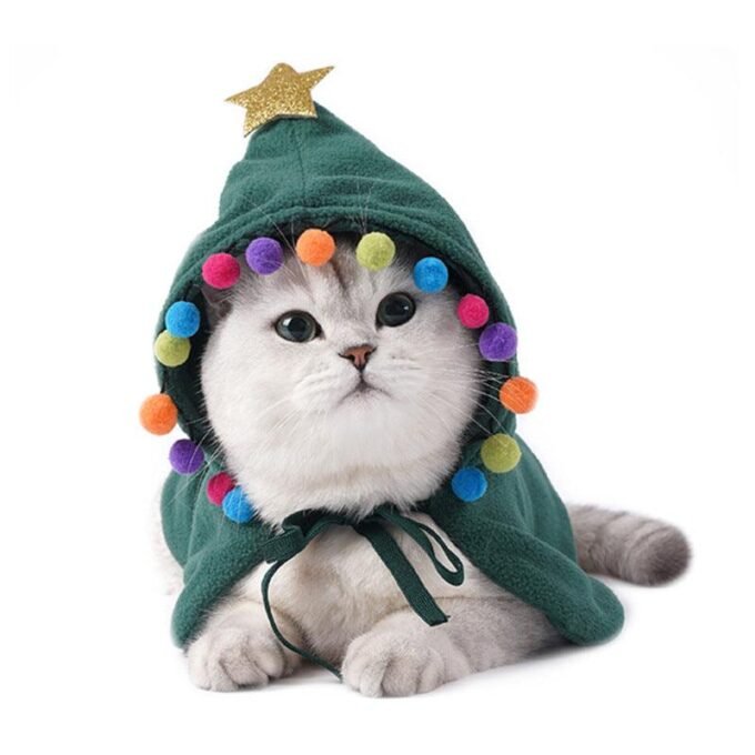 Festive Pet Costume: Christmas Cloak For Dogs And Cats