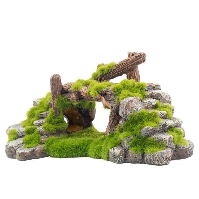 Landscape Stone Flocking Resin Aquarium Decoration - Image 2