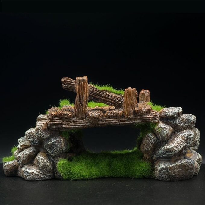 Landscape Stone Flocking Resin Aquarium Decoration - Image 4