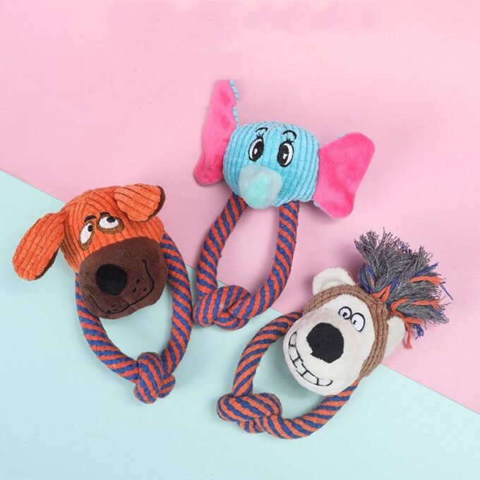 Playful Paws Cotton Rope Toys - Interactive Dog Teeth Cleaning And Sound Grinding Pet Toys