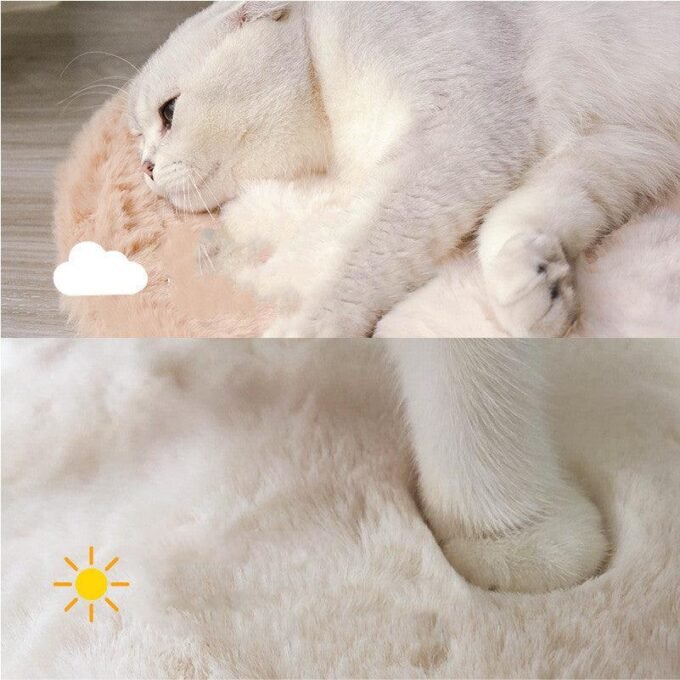 Luxurious Rabbit Velvet Cat Litter Round Mat - Image 5