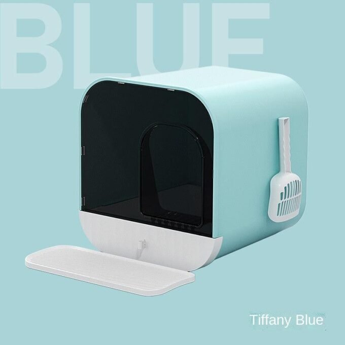 Enclosed And Splash-Proof Cat Litter Box With Drawer Design - Image 5