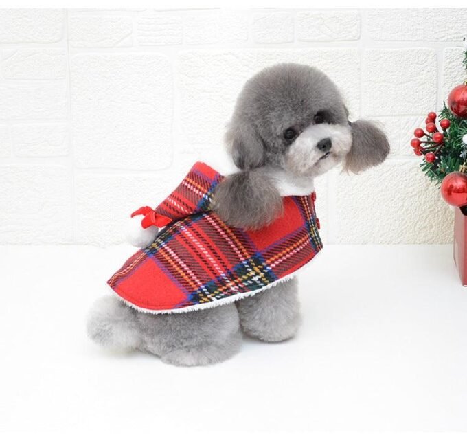 Festive Knitted Turtleneck Dog Sweater - Cozy Christmas Red Plaid Pet Winter Coat - Image 5